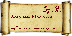 Szemenyei Nikoletta névjegykártya
